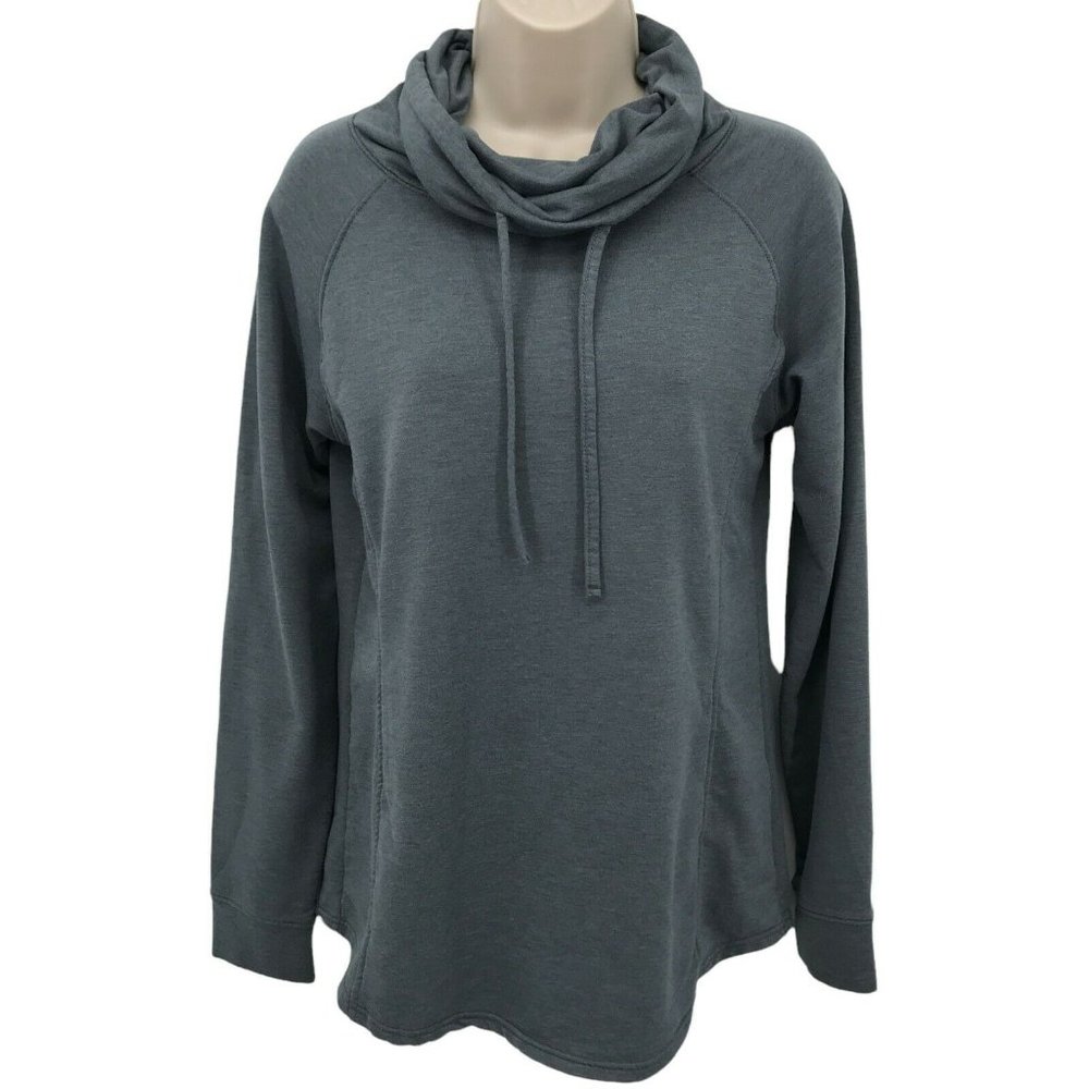 32 Degrees Heat Womens Long Sleeve Funnel Neck Teal Blue Activewear Top Size S